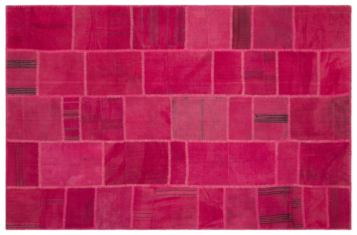 Mixed Over Dyed Kilim Patchwork Unique Rug 6&#39;6&#39;&#39; x 9&#39;11&#39;&#39; ft 197 x 302 cm