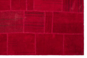 Mixed Over Dyed Kilim Patchwork Unique Rug 6'6'' x 9'10'' ft 197 x 300 cm