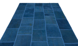 Mixed Over Dyed Kilim Patchwork Unique Rug 6'3'' x 9'10'' ft 191 x 300 cm
