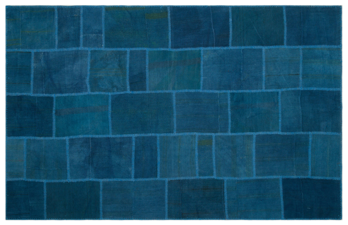 Mixed Over Dyed Kilim Patchwork Unique Rug 6&#39;3&#39;&#39; x 9&#39;10&#39;&#39; ft 191 x 300 cm