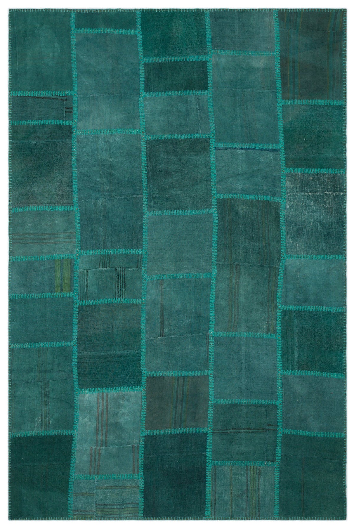 Mixed Over Dyed Kilim Patchwork Unique Rug 6&#39;5&#39;&#39; x 9&#39;7&#39;&#39; ft 195 x 292 cm