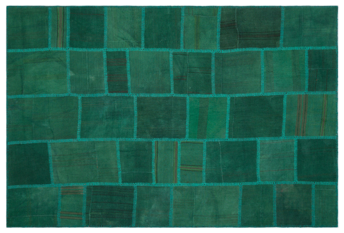 Mixed Over Dyed Kilim Patchwork Unique Rug 6&#39;5&#39;&#39; x 9&#39;8&#39;&#39; ft 195 x 295 cm