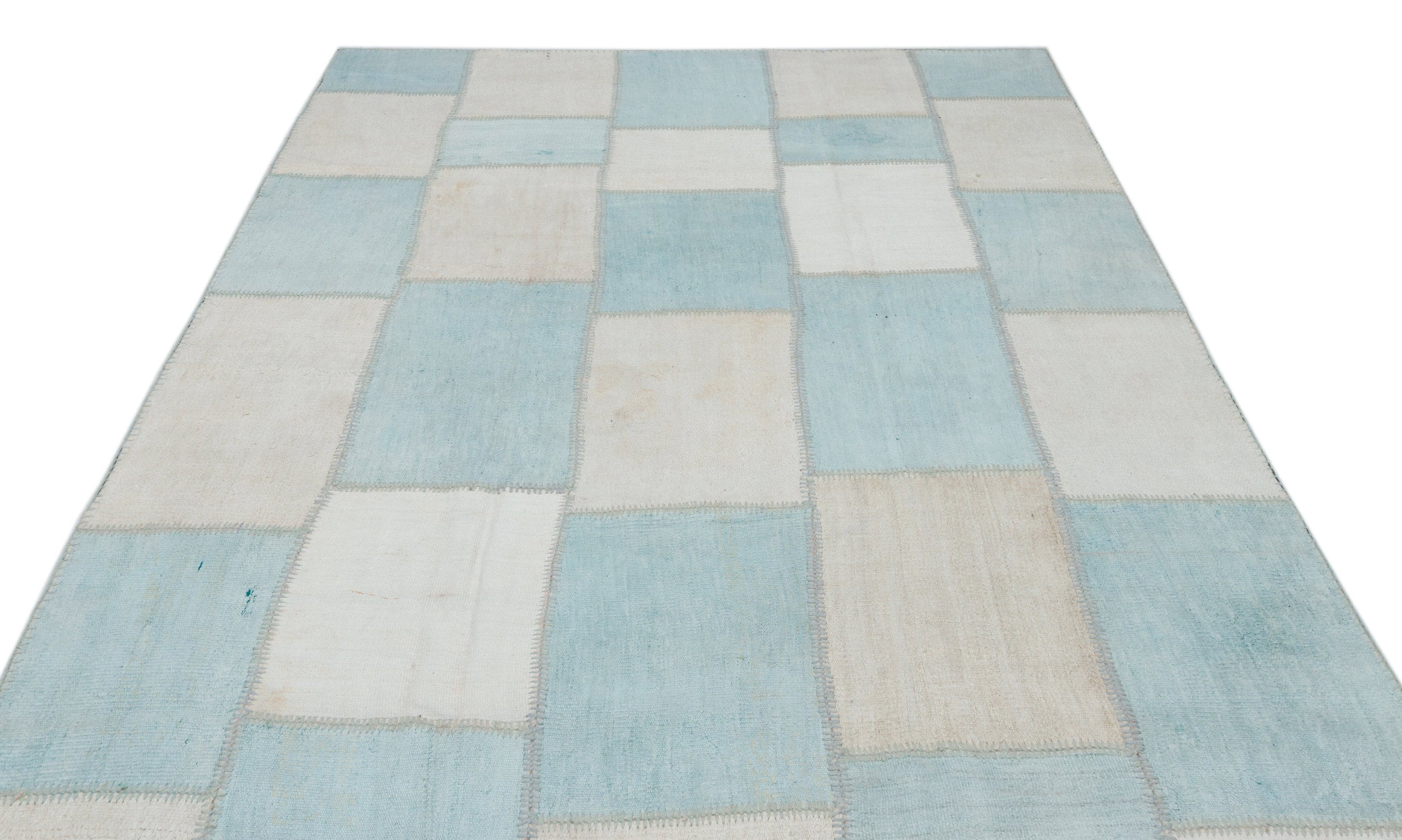 Mixed Over Dyed Kilim Patchwork Unique Rug 6'4'' x 9'11'' ft 194 x 302 cm
