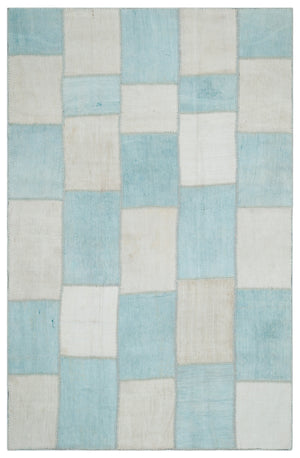 Mixed Over Dyed Kilim Patchwork Unique Rug 6'4'' x 9'11'' ft 194 x 302 cm
