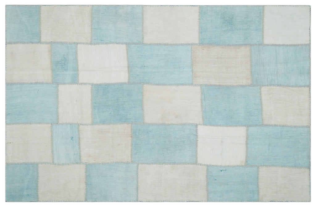 Mixed Over Dyed Kilim Patchwork Unique Rug 6'4'' x 9'11'' ft 194 x 302 cm