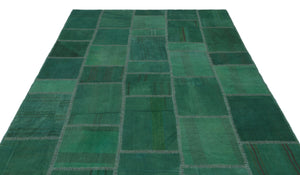 Mixed Over Dyed Kilim Patchwork Unique Rug 6'4'' x 9'11'' ft 192 x 302 cm