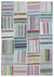 Striped Over Dyed Kilim Patchwork Unique Rug 5'3'' x 7'7'' ft 160 x 230 cm