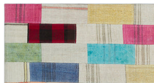 Mixed Over Dyed Kilim Patchwork Unique Rug 2'9'' x 5'1'' ft 84 x 155 cm