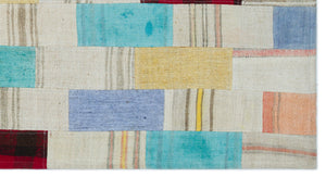 Mixed Over Dyed Kilim Patchwork Unique Rug 2'9'' x 5'1'' ft 84 x 155 cm