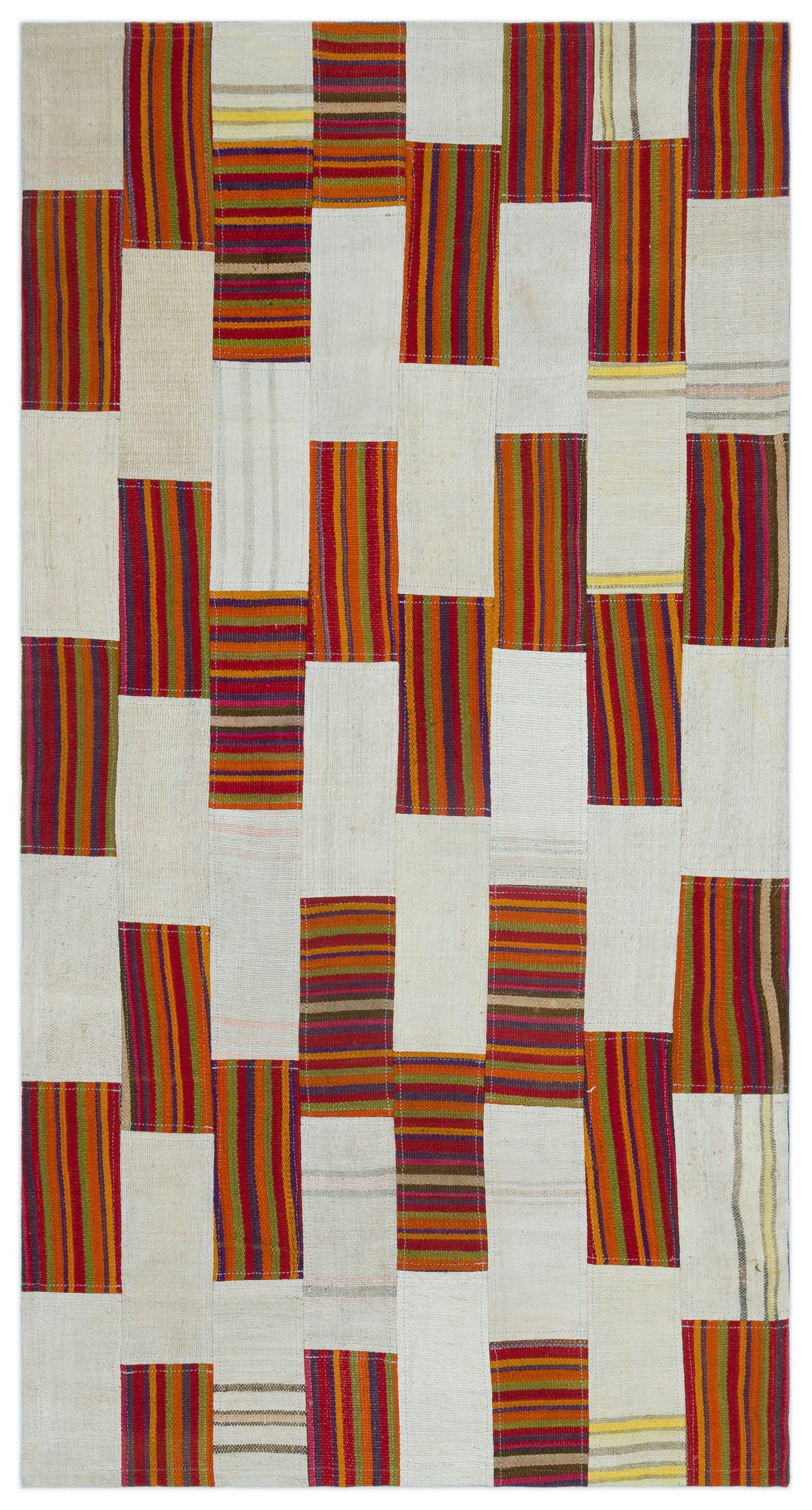 Mixed Over Dyed Kilim Patchwork Unique Rug 2&#39;7&#39;&#39; x 5&#39;0&#39;&#39; ft 80 x 153 cm