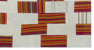 Mixed Over Dyed Kilim Patchwork Unique Rug 2'7'' x 5'0'' ft 80 x 153 cm