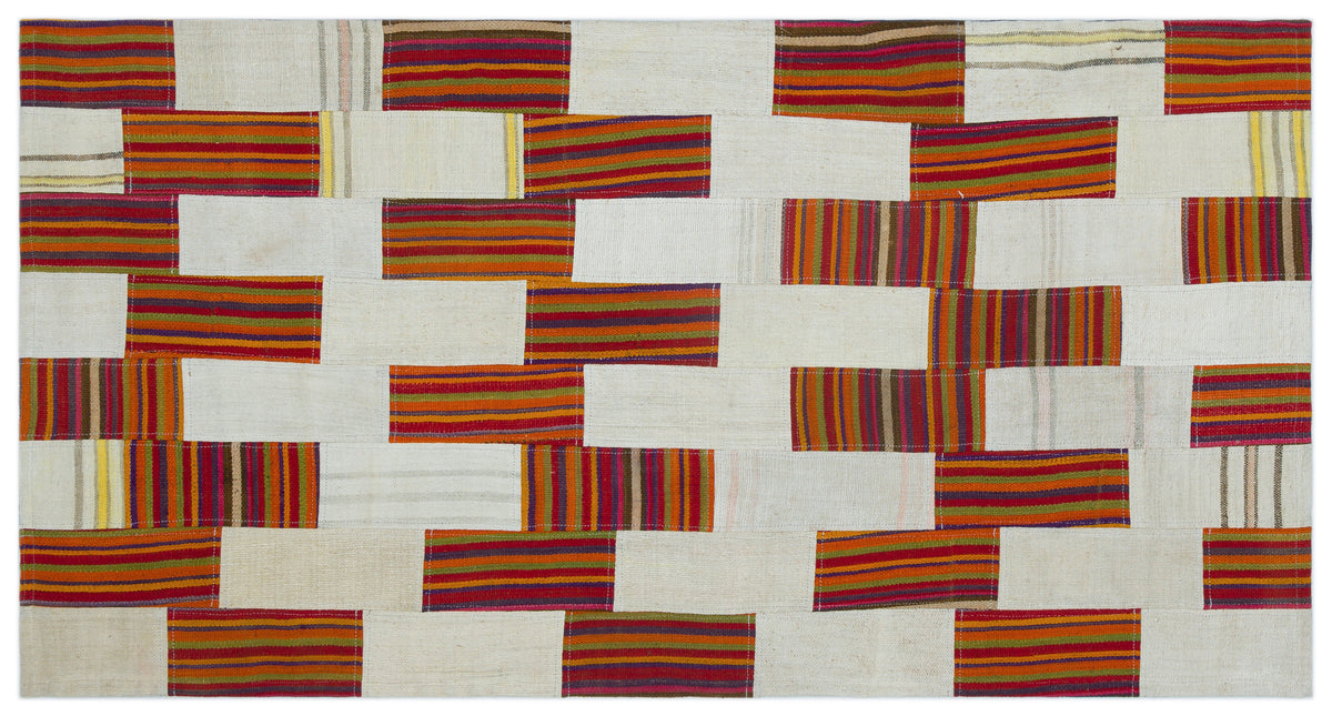 Mixed Over Dyed Kilim Patchwork Unique Rug 2&#39;7&#39;&#39; x 5&#39;0&#39;&#39; ft 80 x 153 cm