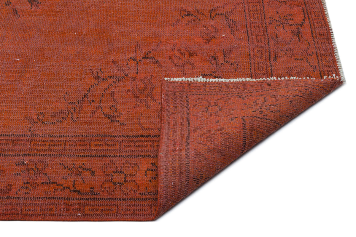 Orange Over Dyed Vintage Rug 5&#39;4&#39;&#39; x 8&#39;8&#39;&#39; ft 163 x 265 cm