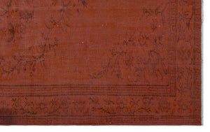 Orange Over Dyed Vintage Rug 5'4'' x 8'8'' ft 163 x 265 cm