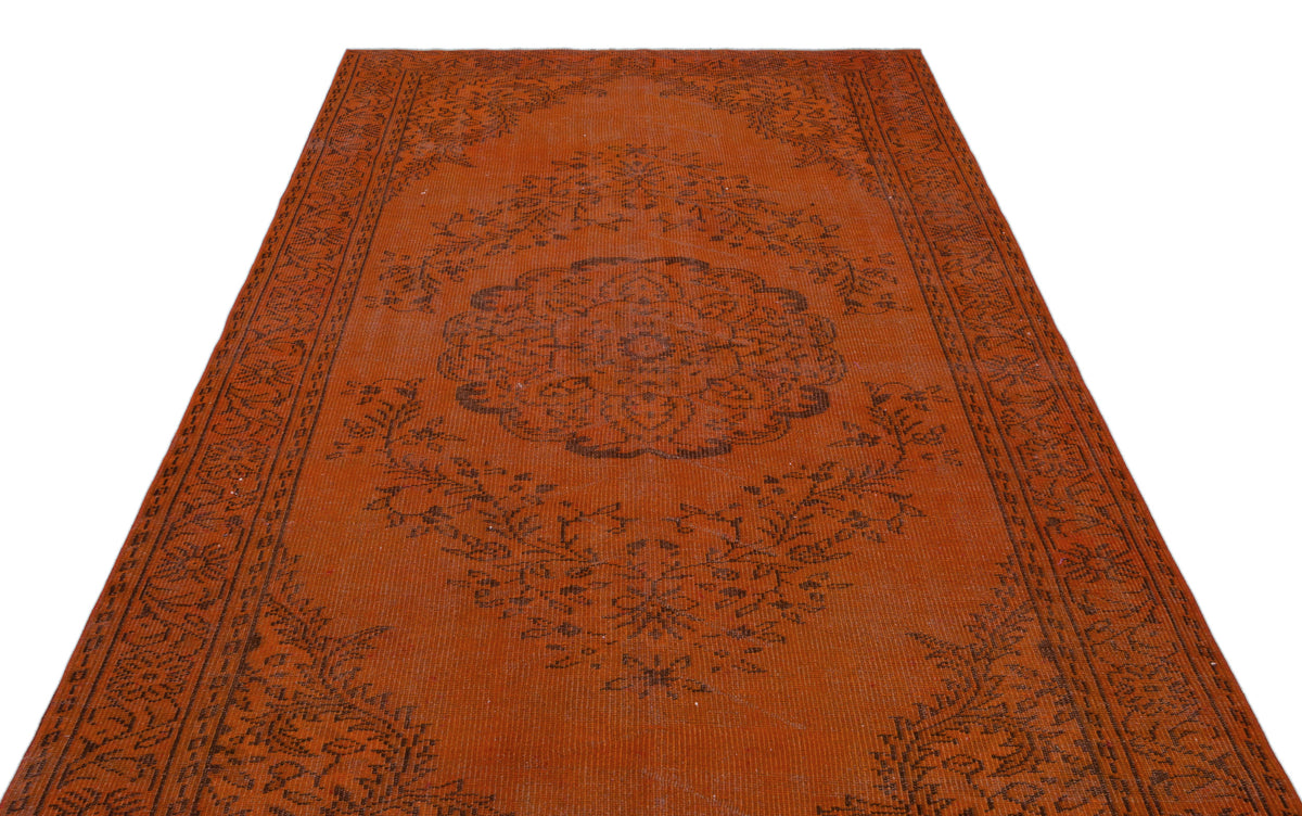 Orange Over Dyed Vintage Rug 5&#39;10&#39;&#39; x 9&#39;6&#39;&#39; ft 177 x 290 cm