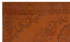 Orange Over Dyed Vintage Rug 5'10'' x 9'6'' ft 177 x 290 cm