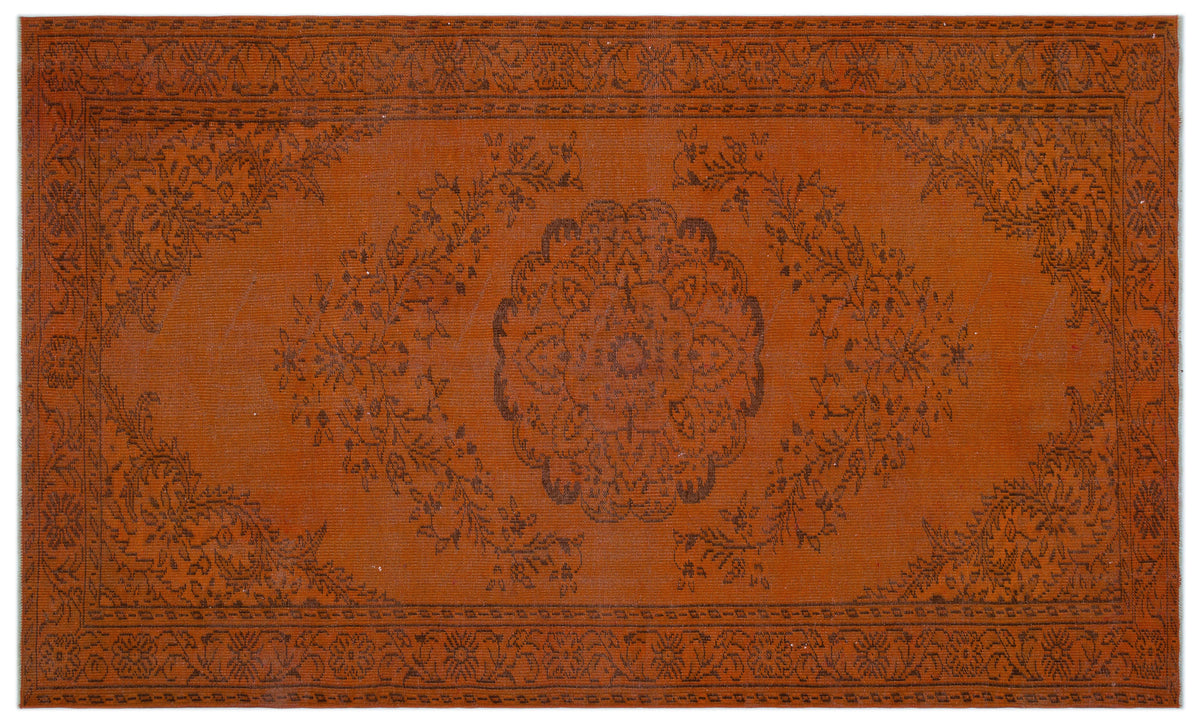 Orange Over Dyed Vintage Rug 5&#39;10&#39;&#39; x 9&#39;6&#39;&#39; ft 177 x 290 cm