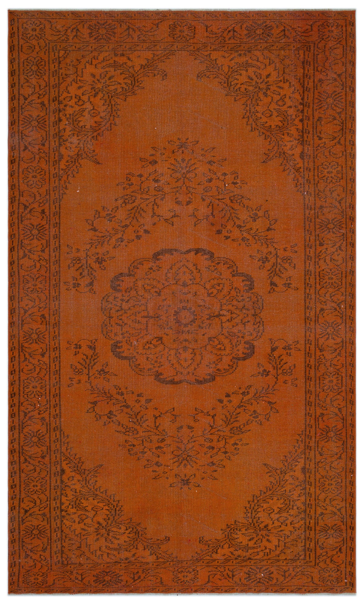 Orange Over Dyed Vintage Rug 5&#39;10&#39;&#39; x 9&#39;6&#39;&#39; ft 177 x 290 cm