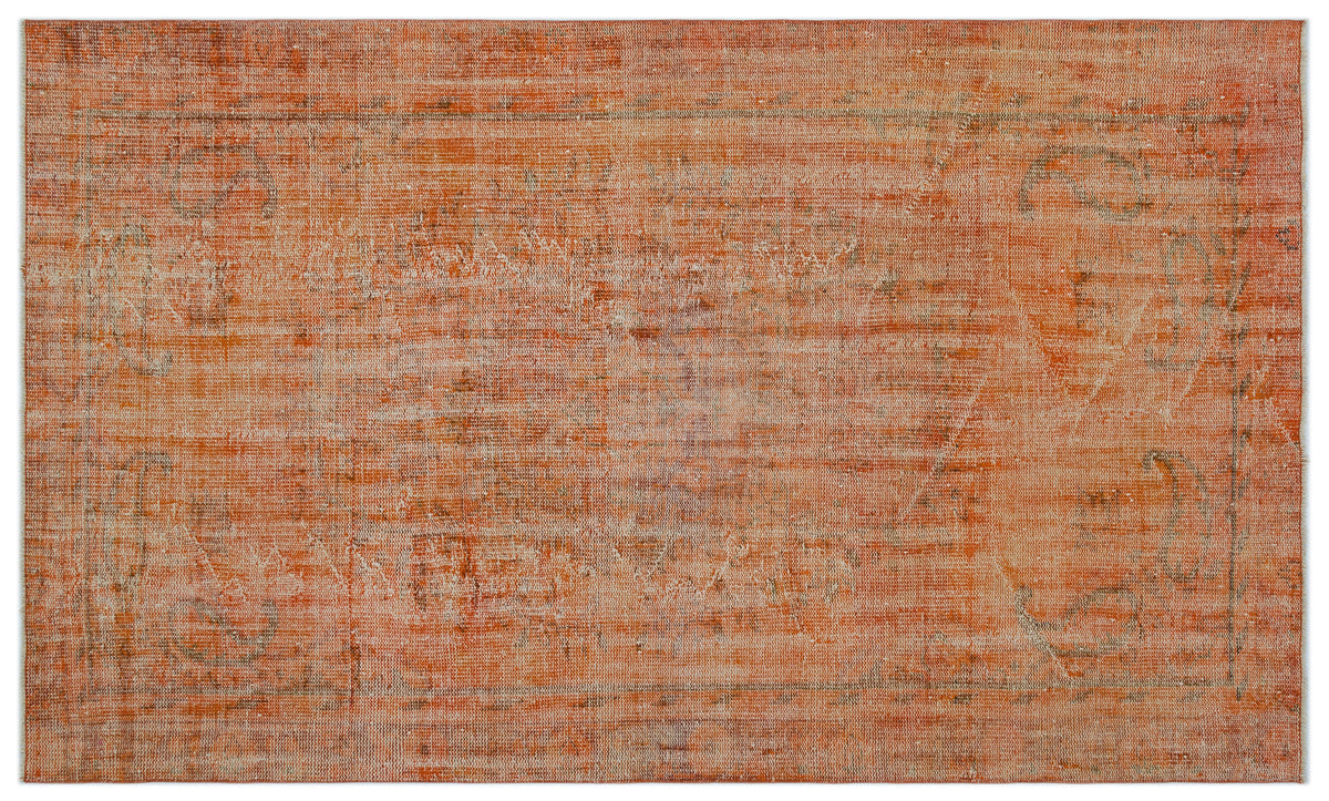 Orange Over Dyed Vintage Rug 5&#39;1&#39;&#39; x 8&#39;6&#39;&#39; ft 156 x 260 cm
