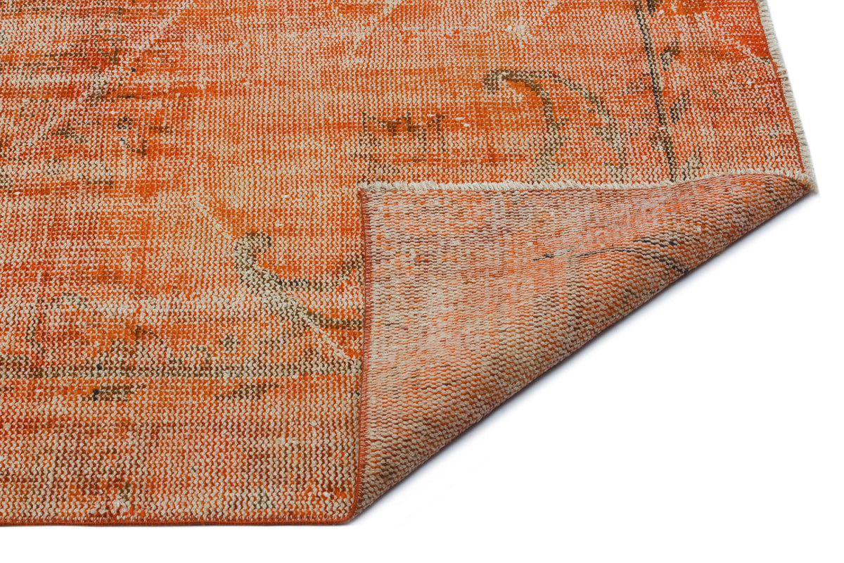 Orange Over Dyed Vintage Rug 5&#39;1&#39;&#39; x 8&#39;6&#39;&#39; ft 156 x 260 cm
