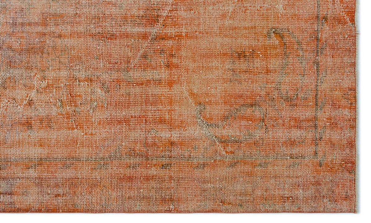 Orange Over Dyed Vintage Rug 5&#39;1&#39;&#39; x 8&#39;6&#39;&#39; ft 156 x 260 cm