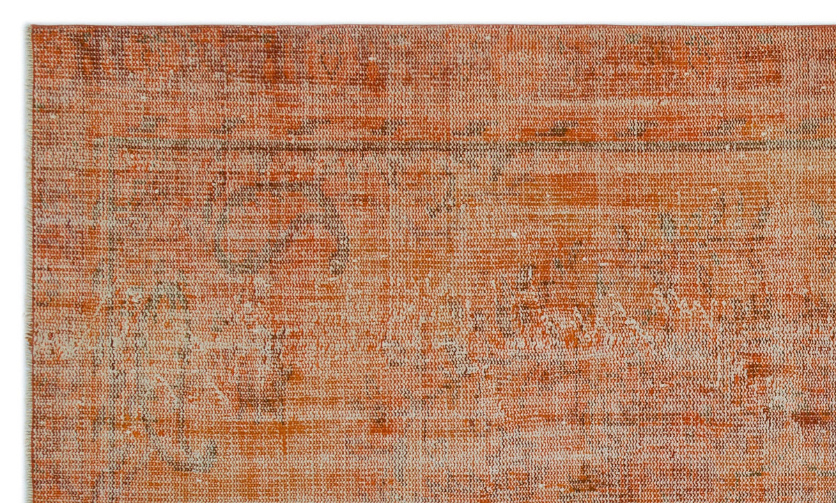 Orange Over Dyed Vintage Rug 5&#39;1&#39;&#39; x 8&#39;6&#39;&#39; ft 156 x 260 cm
