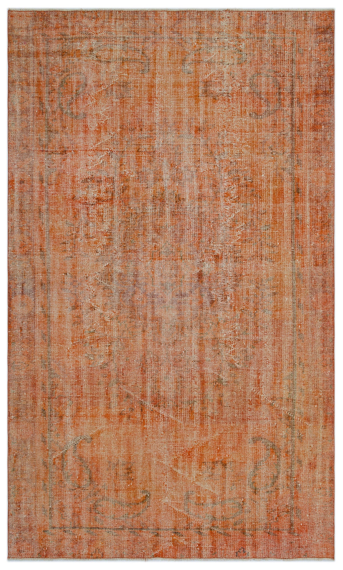 Orange Over Dyed Vintage Rug 5&#39;1&#39;&#39; x 8&#39;6&#39;&#39; ft 156 x 260 cm
