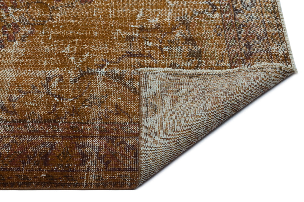 Brown Over Dyed Vintage Rug 6'0'' x 9'5'' ft 183 x 288 cm
