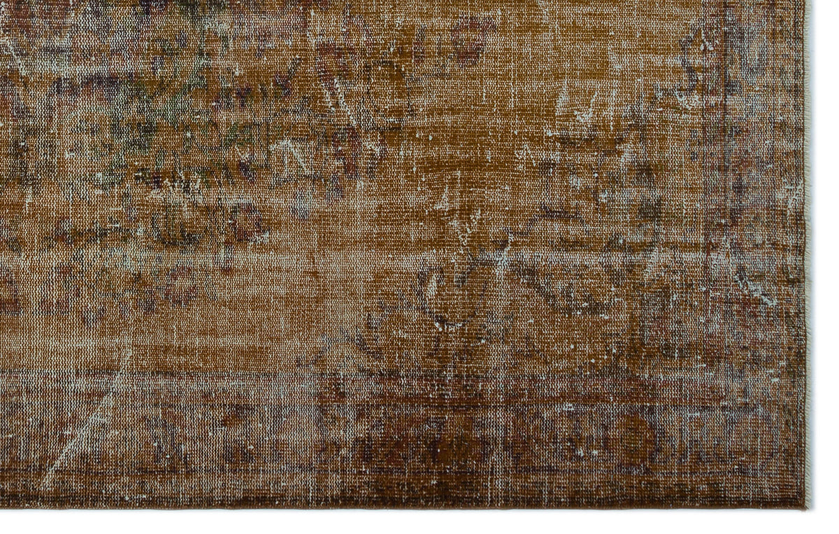 Brown Over Dyed Vintage Rug 6&#39;0&#39;&#39; x 9&#39;5&#39;&#39; ft 183 x 288 cm
