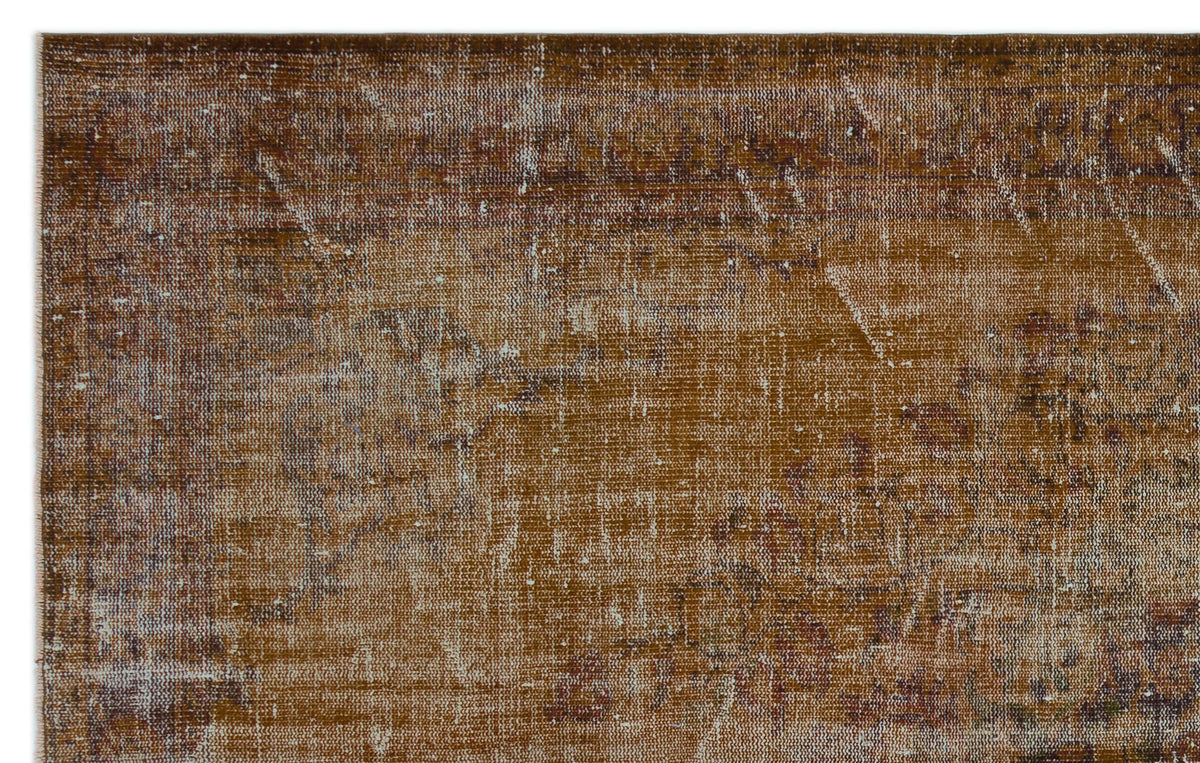Brown Over Dyed Vintage Rug 6&#39;0&#39;&#39; x 9&#39;5&#39;&#39; ft 183 x 288 cm