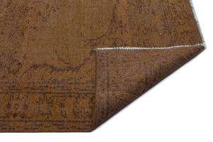 Brown Over Dyed Vintage Rug 5'11'' x 8'9'' ft 180 x 266 cm