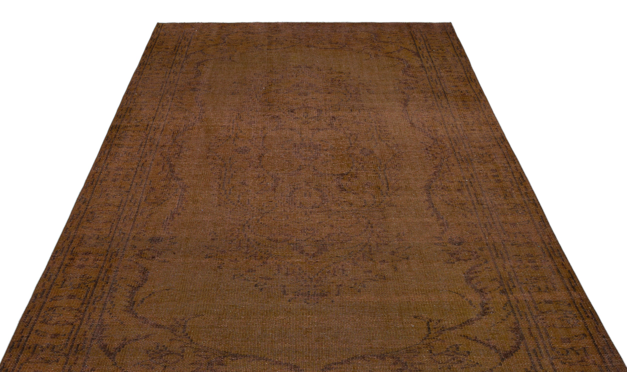 Brown Over Dyed Vintage Rug 5'11'' x 8'9'' ft 180 x 266 cm