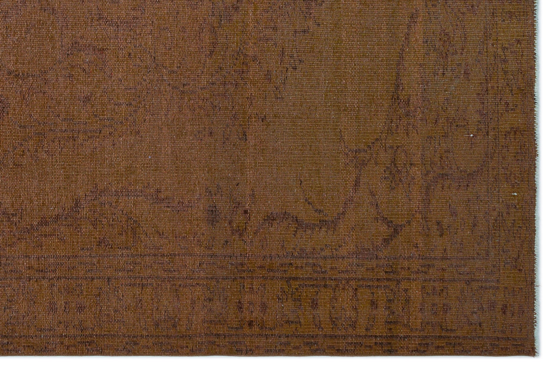 Brown Over Dyed Vintage Rug 5'11'' x 8'9'' ft 180 x 266 cm