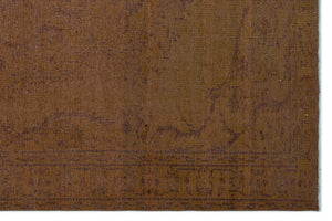 Brown Over Dyed Vintage Rug 5'11'' x 8'9'' ft 180 x 266 cm
