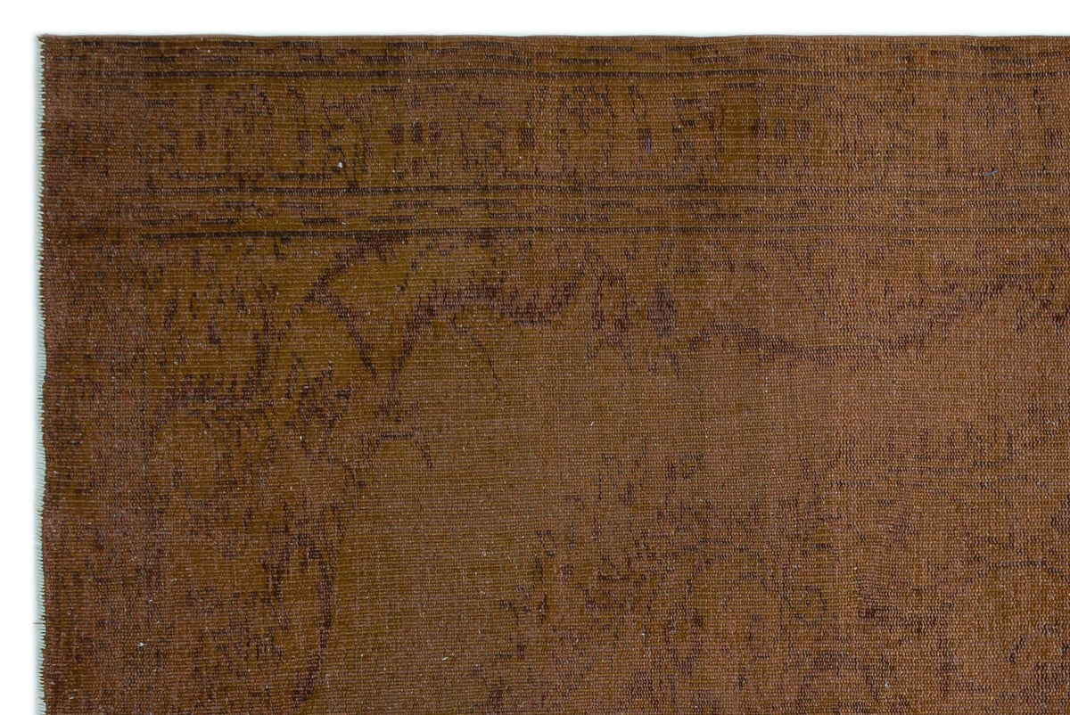 Brown Over Dyed Vintage Rug 5&#39;11&#39;&#39; x 8&#39;9&#39;&#39; ft 180 x 266 cm