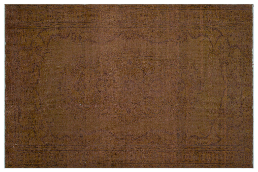 Brown Over Dyed Vintage Rug 5'11'' x 8'9'' ft 180 x 266 cm