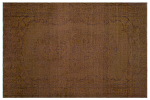 Brown Over Dyed Vintage Rug 5'11'' x 8'9'' ft 180 x 266 cm