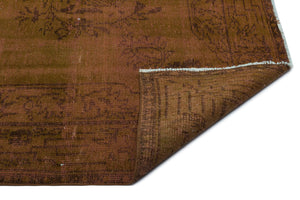 Brown Over Dyed Vintage Rug 5'10'' x 9'3'' ft 177 x 283 cm