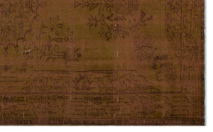 Brown Over Dyed Vintage Rug 5'10'' x 9'3'' ft 177 x 283 cm