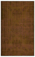 Brown Over Dyed Vintage Rug 5'10'' x 9'3'' ft 177 x 283 cm