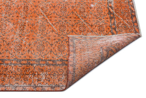 Orange Over Dyed Vintage Rug 5'4'' x 9'2'' ft 162 x 280 cm