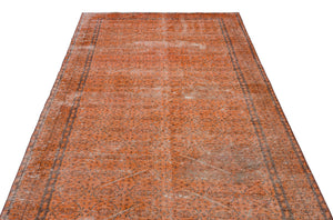 Orange Over Dyed Vintage Rug 5'4'' x 9'2'' ft 162 x 280 cm