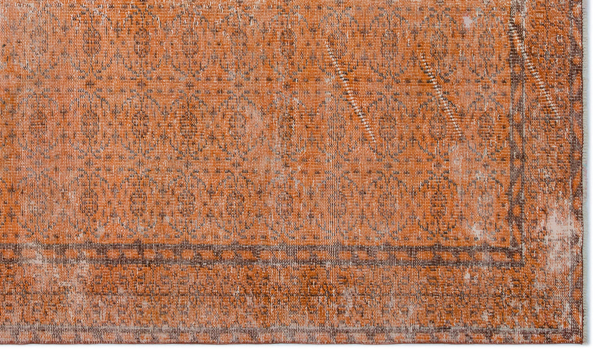Orange Over Dyed Vintage Rug 5&#39;4&#39;&#39; x 9&#39;2&#39;&#39; ft 162 x 280 cm