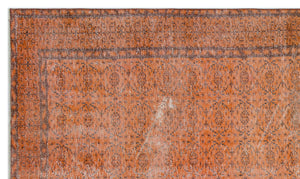Orange Over Dyed Vintage Rug 5'4'' x 9'2'' ft 162 x 280 cm