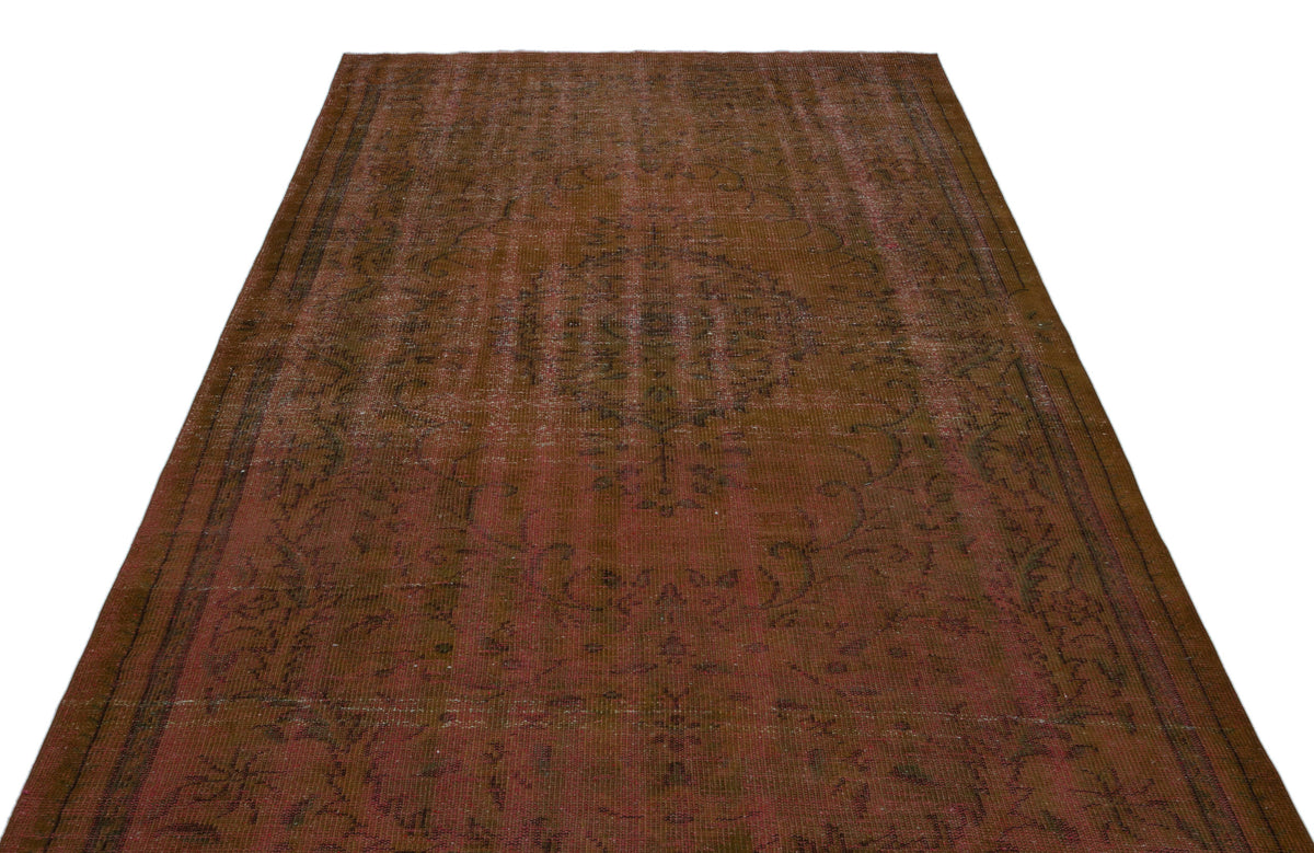 Brown Over Dyed Vintage Rug 6&#39;0&#39;&#39; x 10&#39;1&#39;&#39; ft 183 x 308 cm