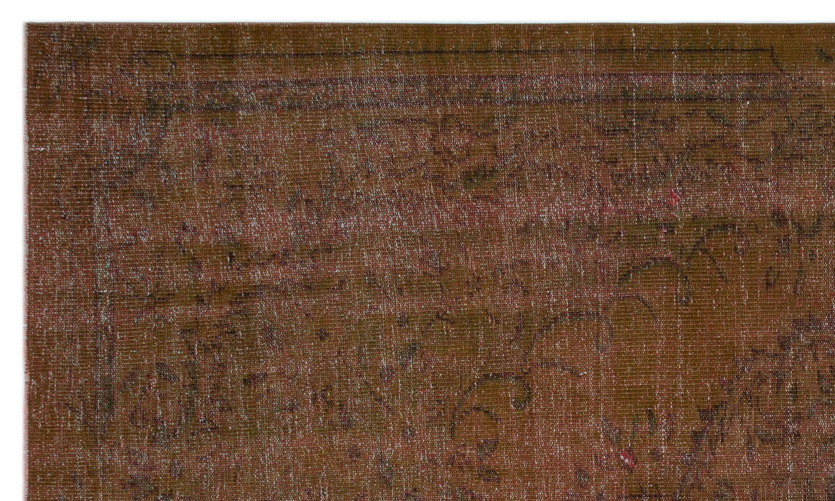 Brown Over Dyed Vintage Rug 6&#39;0&#39;&#39; x 10&#39;1&#39;&#39; ft 183 x 308 cm