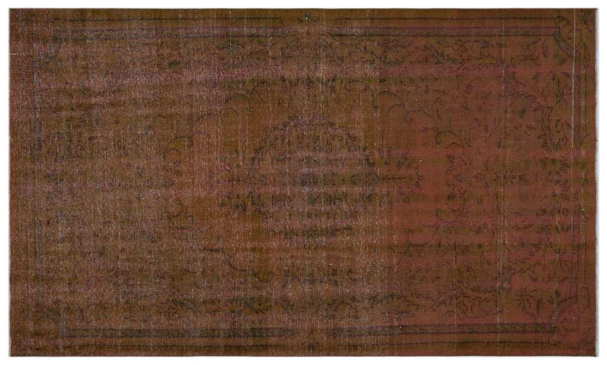 Brown Over Dyed Vintage Rug 6&#39;0&#39;&#39; x 10&#39;1&#39;&#39; ft 183 x 308 cm
