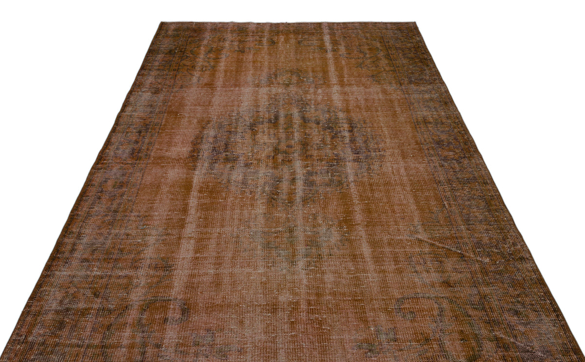 Brown Over Dyed Vintage Rug 6&#39;1&#39;&#39; x 10&#39;0&#39;&#39; ft 185 x 305 cm