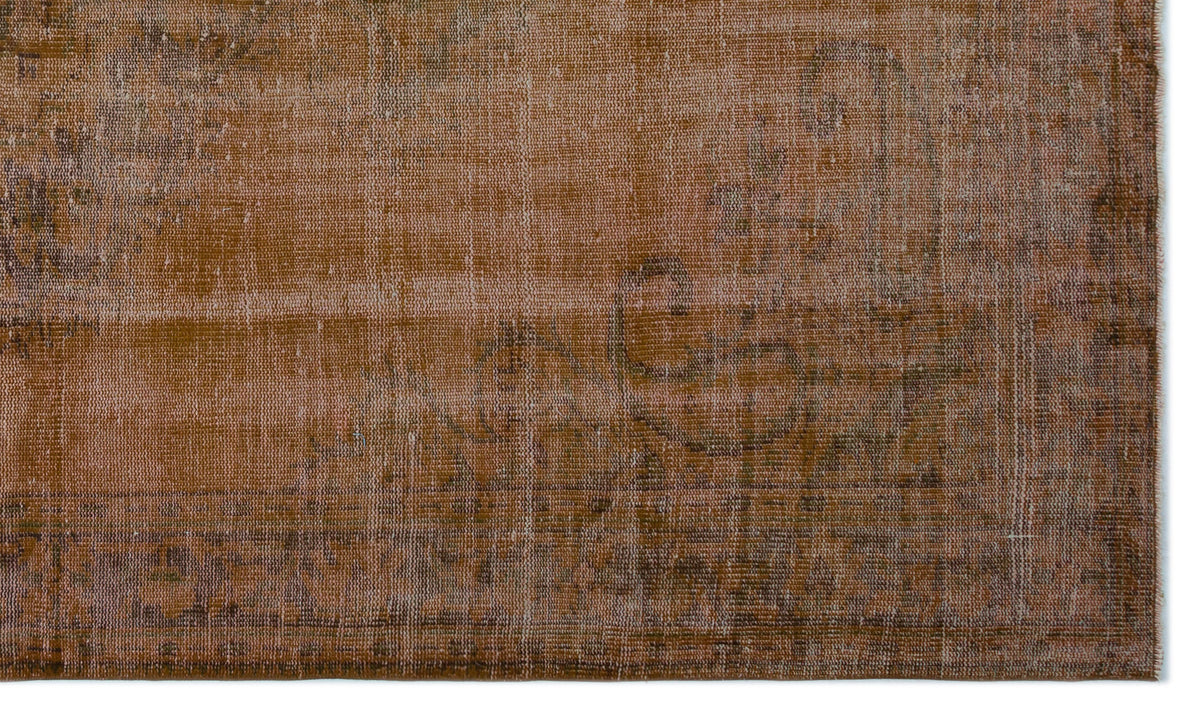 Brown Over Dyed Vintage Rug 6&#39;1&#39;&#39; x 10&#39;0&#39;&#39; ft 185 x 305 cm