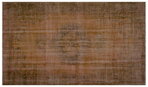 Brown Over Dyed Vintage Rug 6'1'' x 10'0'' ft 185 x 305 cm